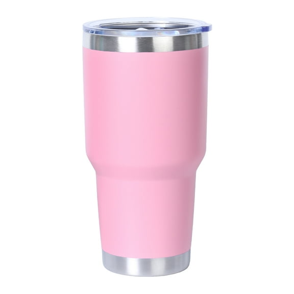 Muka 30 oz. Stainless Steel Tumbler, Durable Powder Coated Insulated Travel Cup-Pink
