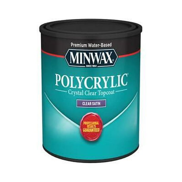 Minwax Polycrylic Satin Crystal Clear WaterBased Polyurethane 0.5 pt