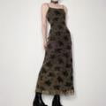 Rockmore Vintage Print Mesh Maxi Dresses Summer Dark Academic Goth Party Long Dress Women y2k Grunge Fairycore Outfits vestidosS Gao Jinjia LED
