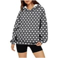 thumbnail image 5 of Hoodies for Women Gradient Color Comfy Tops Oversized Hooded Sweatshirt Fleece Pullover Sweatshirts Long Sleeve with Pocket XL, 5 of 5