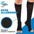 thumbnail image 6 of Made in USA - Unisex Compression Stockings 15-20mmHg Black Open Toe, Medium, 6 of 13