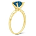 thumbnail image 2 of 1.5 ct Round Cut Natural London Blue Topaz Solitaire 18K Yellow Gold Womens Engagement Ring, 2 of 4