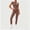 Brown, variant on Womens 2 Piece Workout Set Athletic T-Shirt High Waist Leggings Activewear for Gym, Running Yoga Black XL(XL)