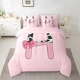 thumbnail image 2 of Erosebridal Personalized Alphabet H Bedding Sets Twin Size,Kawaii Initial Comforter Sets with Sheets,Breathable Reversible Bed in a Bag Twin size,Teenager Bedroom Decor,7pcs, 2 of 6