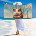 thumbnail image 3 of Zufioo Hot Air Balloon Guinea Pig Print Silver Fox Fleece Beach Towel 27.5x55in, Super Absorbent Bath Towel, Suitable for Adult Beach, Swimming Pool and Home Use-One Size, 3 of 6