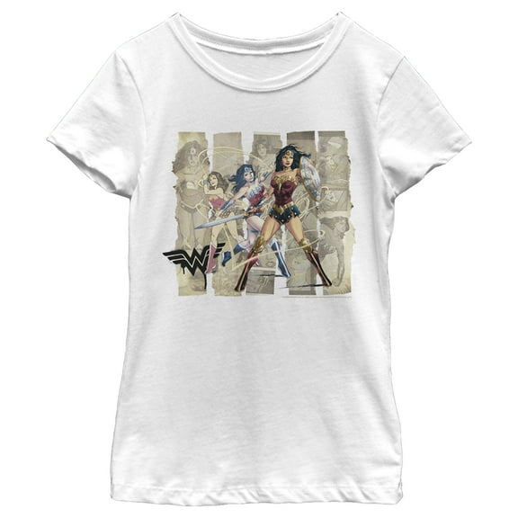 Girl's Wonder Woman Through the Years Panels Graphic Tee White X Large