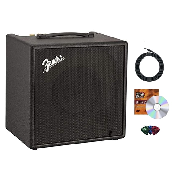 Fender Rumble LT25 Bass Combo Amplifier Bundle with Instrument Cable, Picks, and Austin Bazaar Instructional DVD