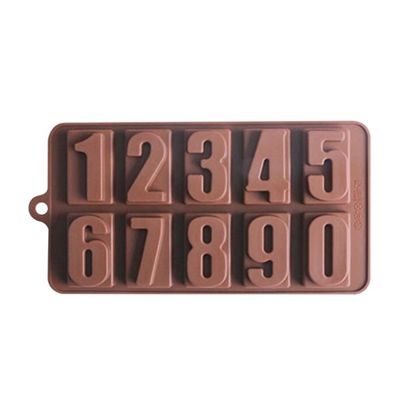 Wovilon Ice Cubes Tray Silicone Baking Mold 0-9 Numbers Silicone Cake Molds, Chocolate Molds, Ice Tray, Gypsum Aromatherapy Epoxy Candle Jelly Molds