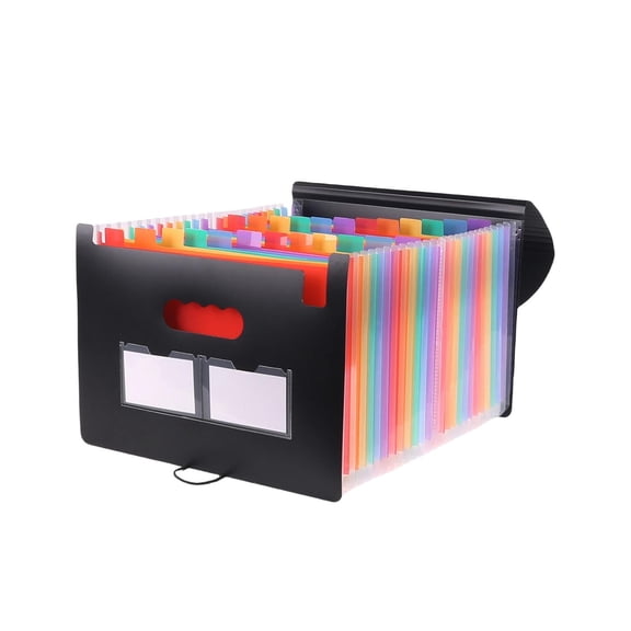 PPKVUFD Accordion File Organizer with Expandable Cover, 12 Pockets Expanding File Folder, Portable Monthly Paper Bill Tax Receipt Organizer, Letter A4 Size Document Holder with Blank Labels