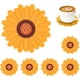 thumbnail image 1 of Posavasos de flores para bebidas, 6 unidades, bonitos posavasos de silicona antideslizantes, lavables, reutilizables, resistentes al calor (girasol, amarillo), 1 of 5