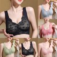 thumbnail image 4 of NIEWTR Seamless Front Closure Jelly Bras for Women No Underwire | Full Coverage, Daisy Bras for Older Women, Push Up, Back Smoothing, Wide Fixed Straps(Light Blue,M), 4 of 9