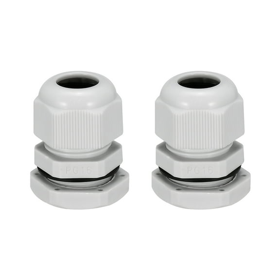2Pcs PG16 Cable Gland Waterproof Joint Adjustable White for 10mm-13mm Dia Wire