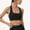 Black, variant on Women's Scoop Neck Racerback Sports Bra with Wide Straps and Seamless Underbust Design - Large, Blue