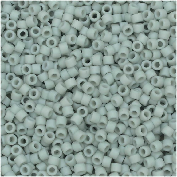 Miyuki Delica Seed Beads, 11/0 Size, 7.2 Gms, #2281 Fr Glazed Cadet Grey