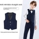 thumbnail image 3 of Chaleco de traje informal para niños, chaleco negro de estilo universitario para niños, ropa de clase, chaleco para niños pequeños, conjunto de Color sólido, 3 of 5