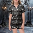 thumbnail image 2 of Halloween Girls Pajama Set Short Sleeve Button Down Girls PJS Sleepwear Summer Nightwear Loungewear Set, 2 of 5
