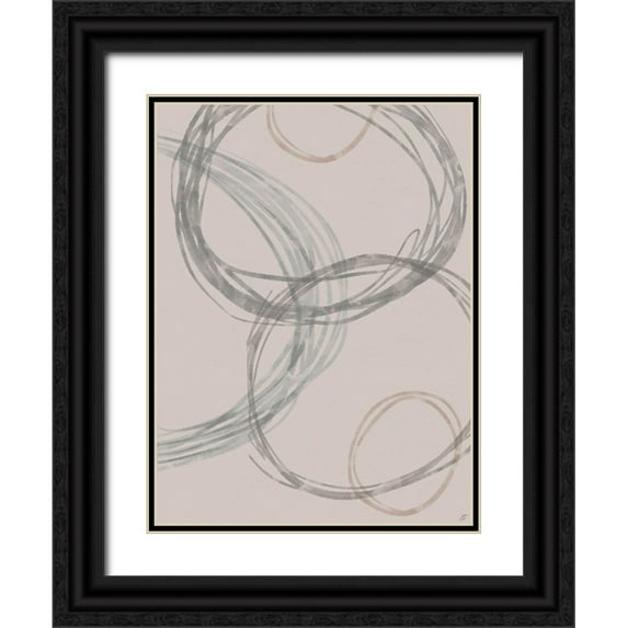 Lee, Judson 12x14 Black Ornate Wood Framed with Double Matting Museum Art Print Titled - Lead Circles II