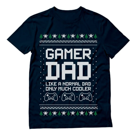 Tstars Mens Ugly Christmas Sweater Gift for Husband Gamer Dad Gift for Fathers Cool Dad's Gaming Christmas Holiday Shirts Xmas Party Funny Humor Christmas Gifts for Him T Shirt Ugly Xmas Sweater