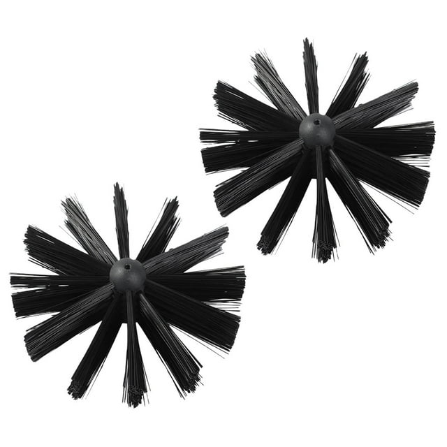 HIAKDOFT 2 Pcs Brosse de Balayage de Cheminée Noire Compacte Outil Polyvalent pour Entretien de Cheminée