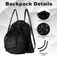 thumbnail image 5 of Bocaoying Large Sports Drawstring Backpack, Waterproof Gym Backpack with Detachable Ball Mesh Bag, Foldable Drawstring Bag for Soccer and Basketball, 5 of 7