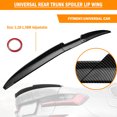thumbnail image 3 of ALLTIMES Universal Rear Trunk Spoiler Lip Wing Rear Roof Wing, 46"~54" Adjustable PU Rubber Carbpn Fiber Look with Double Side Tape, 3 of 12