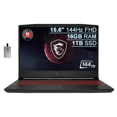 MSI 2022 Pulse GL66 15.6" 144Hz FHD Gaming Laptop Computer, Intel Core i7-11800H, 16GB RAM, 1TB PCIe SSD, Backlit Keyboard, NVIDIA GeForce RTX 3070, Windows 10, Black, 32GB SnowBell USB Card