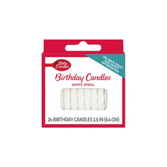 Pack of 2 - Betty Crocker White Spiral Birthday Candles 24 ct