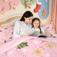 thumbnail image 5 of Manfei Merry Xmas 7-Piece King Bedding,Cute Ball King Bed in a Bag,Pink Reversible, 5 of 7