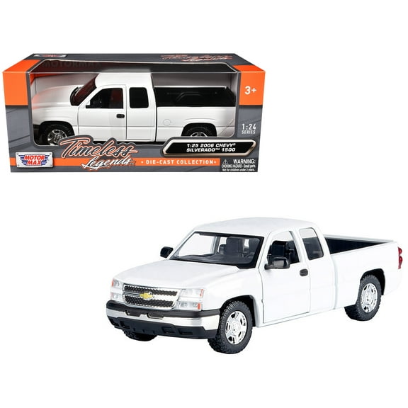 2006 Chevrolet Silverado 1500 Pickup Truck White "Timeless Legends" Series 1/25 Diecast Car Model by Motormax