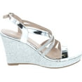 thumbnail image 6 of Forever Happy-09 Women's Glitter Strappy Wrapped Wedge Heel Platform Sandals, 6 of 7