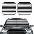 thumbnail image 2 of Hirioo Black And White Stripes for 2PCS Windshield Sun Shade Foldable | Front Windshield Shade for Sun, Heat and UV Rays-Medium, 2 of 6