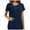 Navy Blue, variant on LYMAYTER Women Medical Scrub Tops for S-3XL Comfy Ventilate T-Shirt Square Neckline Medical Workwear Tops