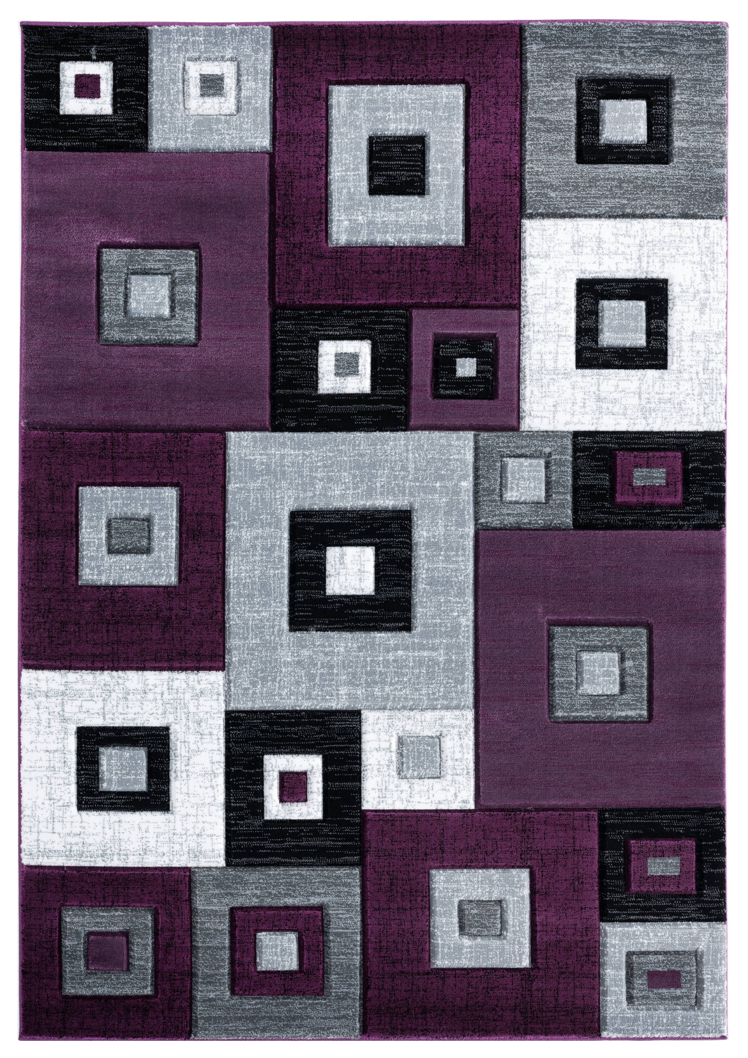 United Weavers Drachma Benson Modern Geometric Accent Rug, Plum, 2'7" x 4'2"