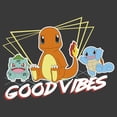 thumbnail image 2 of Boy's Pokemon Bulbasaur, Squirtle and Charmander Good Vibes  Graphic Tee Charcoal Heather Medium, 2 of 5