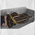 thumbnail image 6 of Victorian Style Soft Flannel Fleece Throw Blanket, Vintage Design with Earth Tone Stripes and Damask Pattern, Cozy Plush for Indoor and Outdoor Use, 70" x 90", Charcoal Grey and White, by Ambesonne, 6 of 6