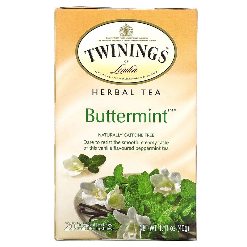 Twinings, Herbal Tea, Buttermint, Caffeine Free, 20 Individual Tea Bags, 1.41 oz