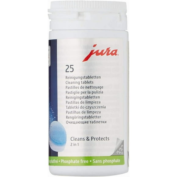 Jura 2-Phasege Fully Automatic Coffee Machine Cleaning Tablets, 25 Count