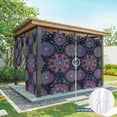 thumbnail image 4 of 1 Panel Outdoor Curtains for Patio Waterproof 54"x108" Boho Floral Weatherproof Privacy Outsides Curtains, Abstract Bohemia Flower Plant Black Grommet Thermal Drapes for Cabana Porch Pergola, 4 of 8