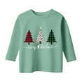 thumbnail image 2 of gcong Christmas Shirt for Girl 3/4 Sleeve Crew Neck Xmas Shirt Funny Christmas Tree T-Shirt Santa Christmas Jumper Holiday Long Sleeve Tops Age for 3-12, 2 of 5