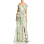 Adrianna Papell Off-the-Shoulder Chiffon Gown