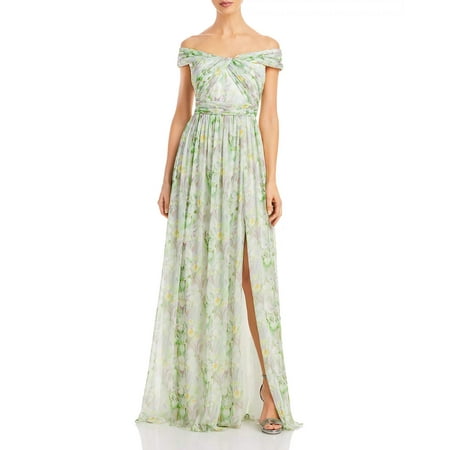 Adrianna Papell Off-the-Shoulder Chiffon Gown