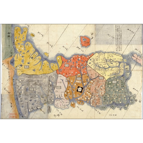 24"x36" Gallery Poster, map of South and North Korea 1785