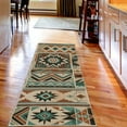 thumbnail image 3 of Ambesonne Southwestern Decorative Rug Carpet, Starry Ethnic Grunge, 2' 5" x 7' 5", Cinnamon Seafoam Beige, 3 of 3
