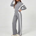 thumbnail image 6 of Wenini Women's 2 Piece Tracksuit Set Long Sleeve Zip up Short Top with Wide Leg Pants Color Blocking Sportswear Outfit, 6 of 7