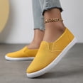 thumbnail image 3 of Rokment Womens Mens Slip on Walking Shoes Low Top Fashion Sneakers Unisex Couples Trendy Casual Solid Color Canvas Tennis Flat Loafers 2026 Sping Fall Yellow Size 6, 3 of 7