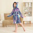 thumbnail image 4 of FORMRS Niños Bathrobe Unisex Hooded Robe Soft Plush Pajamas Sleepwear, Size 7-9T, Astronaut Pattern, 4 of 7
