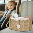 thumbnail image 5 of Diaper Caddy Organizer Seagrass Nursery Basket with Divider for Baby Essentials, 5 of 8