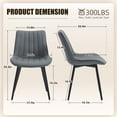 thumbnail image 6 of Homefun Modern Dining Chairs Set of 4 Upholstered with Thick Cushions Metal Legs,for Kitchen Living room,Grey, 6 of 9