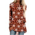 thumbnail image 2 of Pntutb Mujeres Casual Manga Larga Cuello Redondo tops Blusa Suelta Navidad Impreso Camisas Pntutb Pntutb-3712, 2 of 5