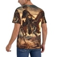 thumbnail image 2 of Lsque Western Skeleton Cowboy Horse Pattern Mens Polo Golf Shirts Funny Graphics Shorts Sleeve Button Shirts Baseball T-shirt-Large, 2 of 7